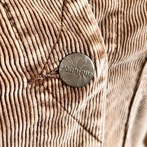 Women's Younique Corduroy Jacket | Short | Tan | Size Medium | Cotton/Spandex - Picture 7 of 9